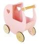 Preview: MOOVER Toys - Dänischer Designer Holz-Puppenwagen (rosa) / dolls pram light pink