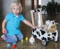 Preview: Schiebewagen Kuh schwarz-weiß aus Holz | Lauflernwagen - Lauflernhilfe I`m Toy