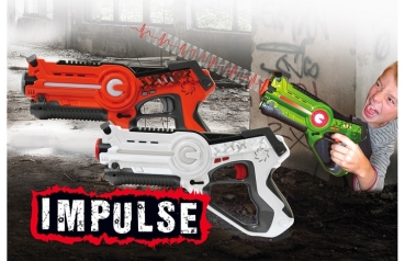 Impulse Laser Battle Set orange-weiß - Kindergotcha - Kinder Infarot - Laserspiel