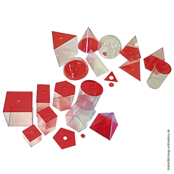 Geometrische Körper, transparent (rot) groß