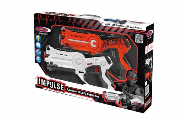 Impulse Laser Battle Set orange-weiß - Kindergotcha - Kinder Infarot - Laserspiel