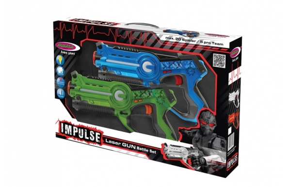 Impulse Laser Battle Set blau-grün - INFAROT LASER SPIEL für Kinder ab 8 Jahren