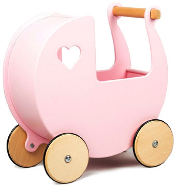 MOOVER Toys - Dänischer Designer Holz-Puppenwagen (rosa) / dolls pram light pink