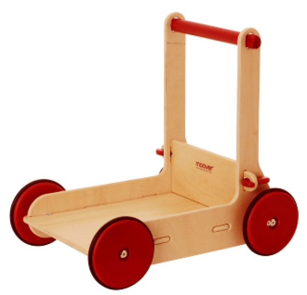 MOOVER Toys Lauflernwagen Puppenwagen mit Bremse – Babywalker Holz