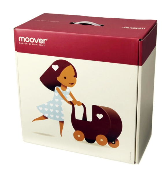MOOVER Toys - Dänischer Designer Holz-Puppenwagen (weiß) / dolls pram white