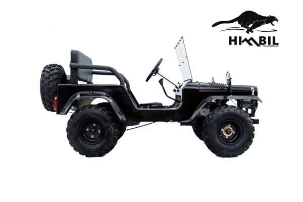 HILLBIL XTR-8 Mini Offroad Auto mit Benzinmotor - 60 km/h - 150 ccm,  schwarz mit Federung, Anhängerkupplung, Frontscheibe und Handbremse extra breit