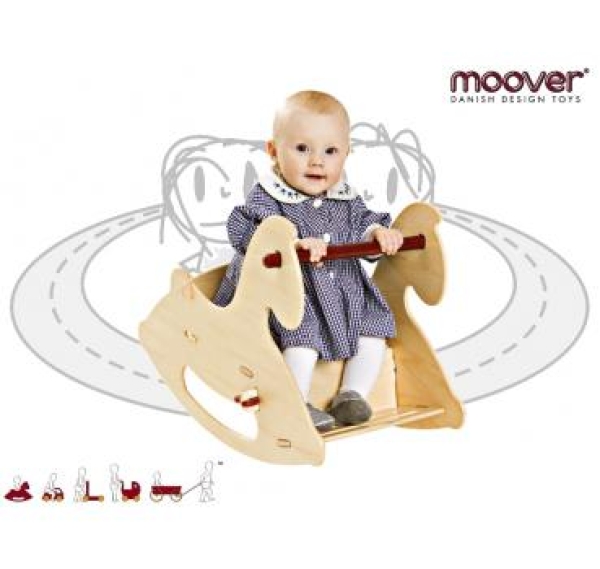 MOOVER Toys - Schaukelpferd aus Holz (rot solid) / rocking horse solid red
