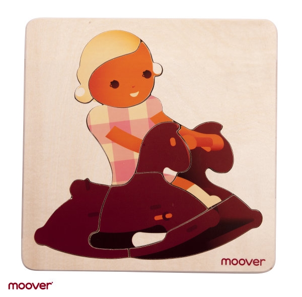 MOOVER Toys - Baby Holz-Puzzle "Schaukelpferd"/ Rocking Horse Puzzle