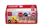 MOOVER Toys - Holzauto "Baustelle" inkl. Verkehrszeichen SET 5 tlg. / Mini Set Road Service Car
